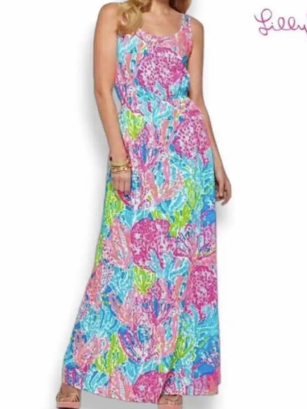 Lilly Pulitzer Tria Maxi Dress Let's Cha Cha M